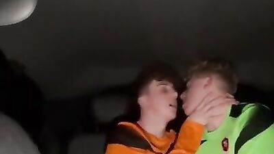 Blonde twink pounded in car after football match